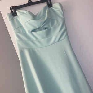 strapless dress size large (mint/light blue color)